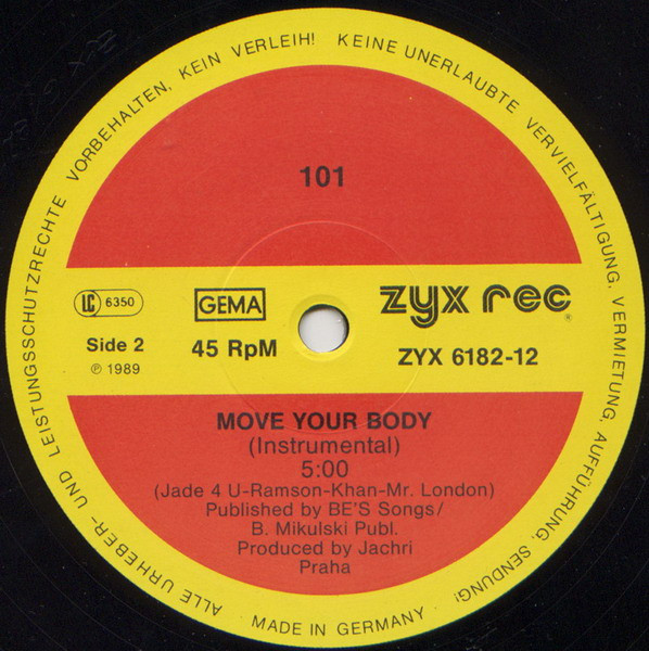 101 - Move Your Body | ZYX Records (ZYX 6182-12) - 3