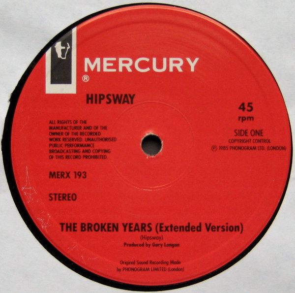 Hipsway - The Broken Years | Mercury (MERX 193) - 3 Hipsway - The Broken Years | Mercury (MERX 193) - 3