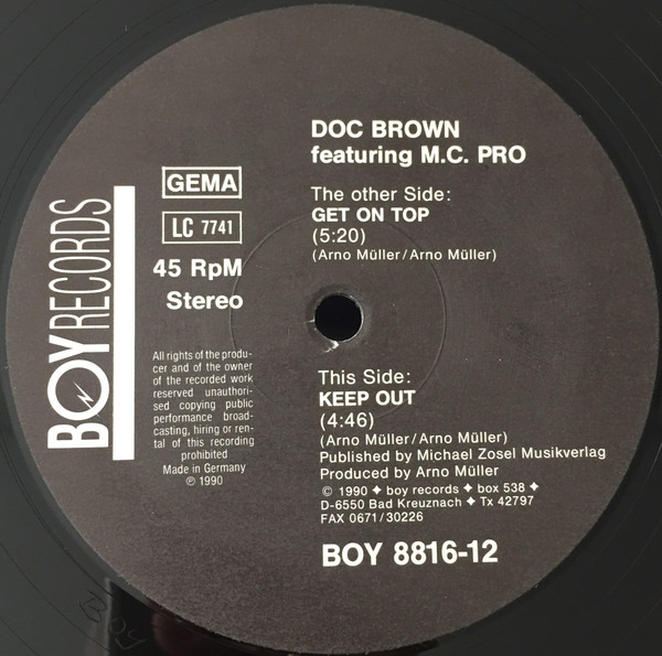 Doc Brown - Get On Top | BOY Records (BOY 8816-12) - 3