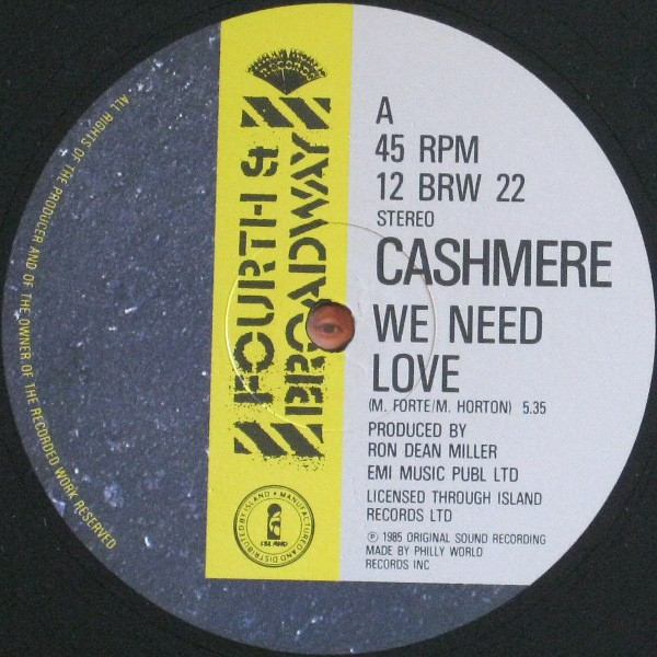 Cashmere - We Need Love | 4th & Broadway (12 BRW 22) - 3 Cashmere - We Need Love | 4th & Broadway (12 BRW 22) - 3