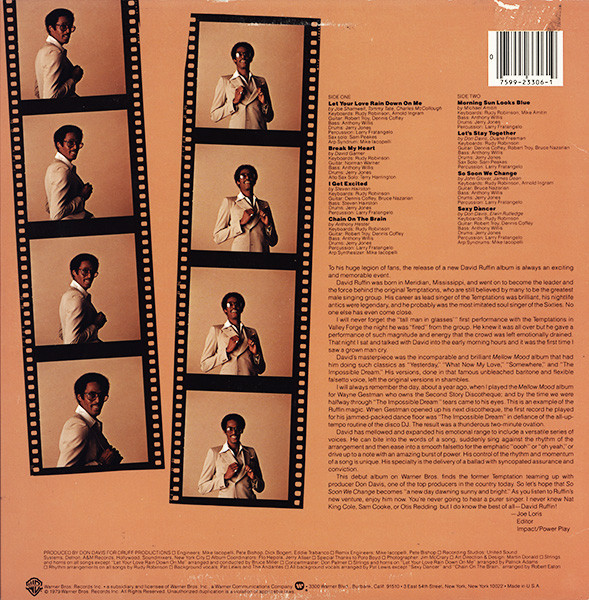 David Ruffin - So Soon We Change | Warner Bros. Records (BSK 3306) - 2