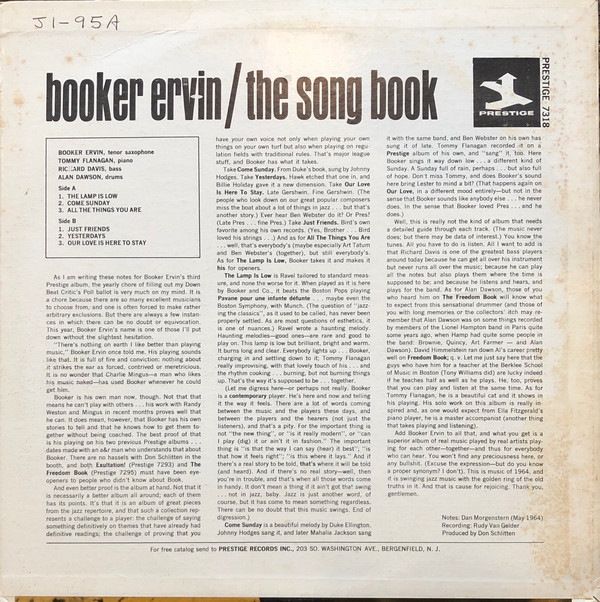 Booker Ervin - The Song Book | Prestige (PRST 7318) - 2 Booker Ervin - The Song Book | Prestige (PRST 7318) - 2