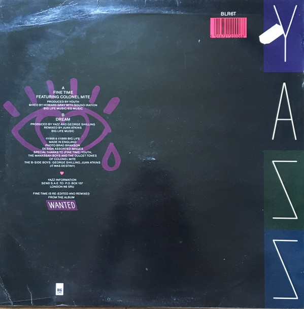 Yazz - Fine Time | Big Life (BLR 6 T) - 2
