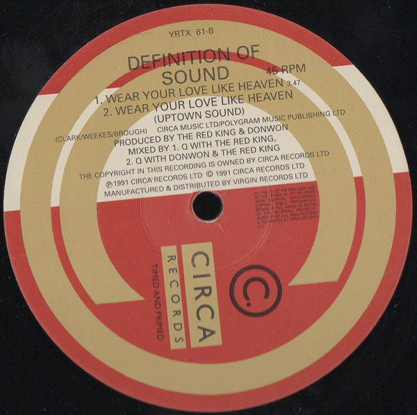 Definition Of Sound - Wear Your Love Like Heaven | Circa (YRTX 61) - 4 Definition Of Sound - Wear Your Love Like Heaven | Circa (YRTX 61) - 4