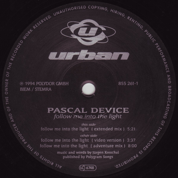 Pascal Device - Follow Me Into The Light | Urban (855 261-1) - 2