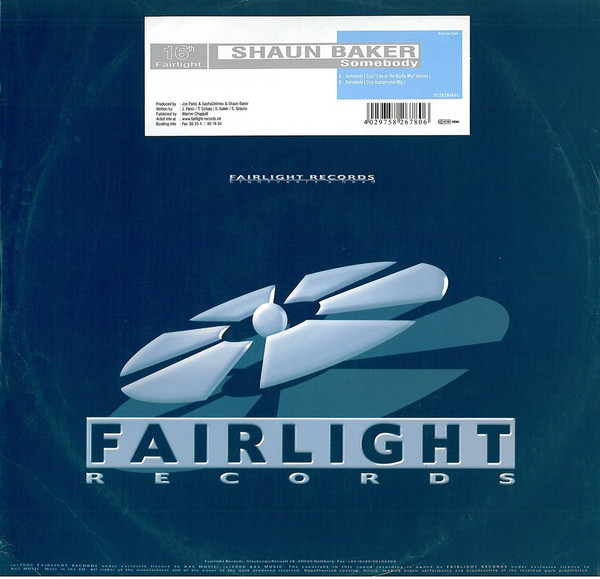 Shaun Baker - Somebody | Fairlight Records (No16)