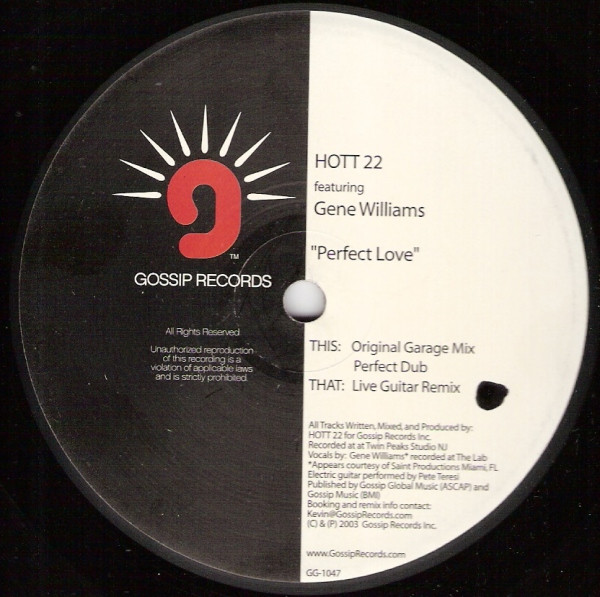 Hott 22  &  Gene Williams - Perfect Love | Gossip Records (GG1047) - 3
