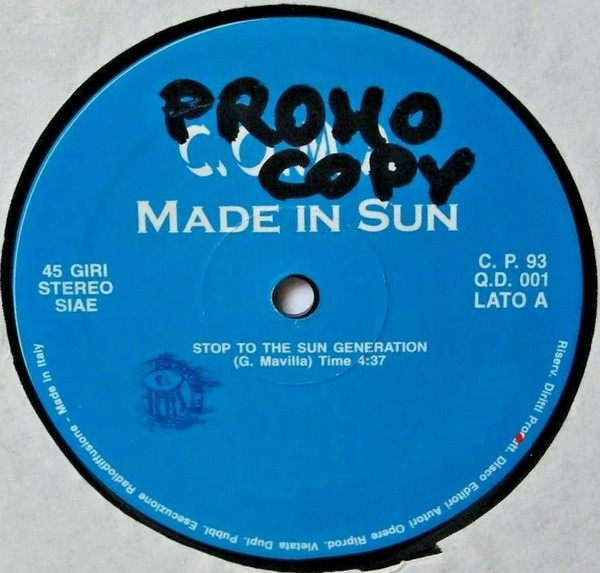 Made In Sun - Stop To The Sun Generation | C.O.M.A. (Q.D. 001) - 3