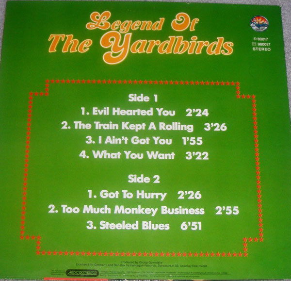 Legend Of The Yardbirds Vol. 1