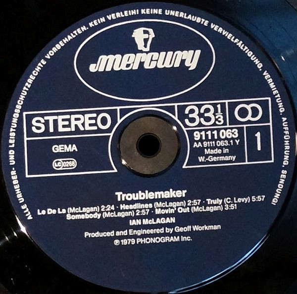 Ian McLagan - Troublemaker | Mercury (9111 063) - 3