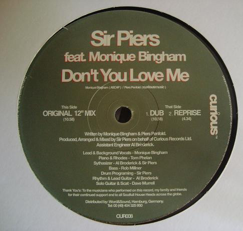 Sir Piers Feat. Monique Bingham - Don't You Love Me | Curious (CUR008)