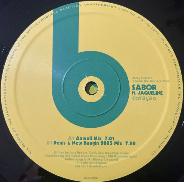 Jerry Ropero & Denis The Menace Present Sabor - Coração | Beside Music (BEMU 020) - 3 Jerry Ropero & Denis The Menace Present Sabor - Coração | Beside Music (BEMU 020) - 3