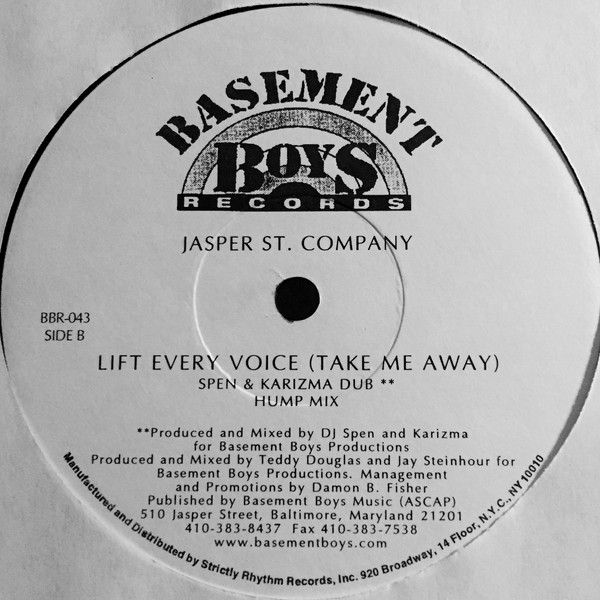Jasper St. Company - Lift Every Voice (Take Me Away) | Basement Boys Records (BBR-043) - 2