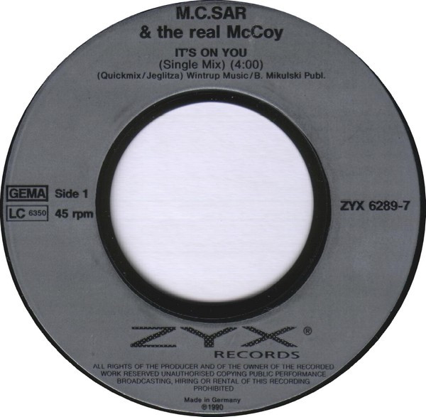 Real McCoy - It's On You | ZYX Records (ZYX 6289-7) - 3