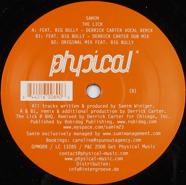 Samim Feat. Big Bully - The Lick | Get Physical Music (GPM089) - main Samim Feat. Big Bully - The Lick | Get Physical Music (GPM089) - main