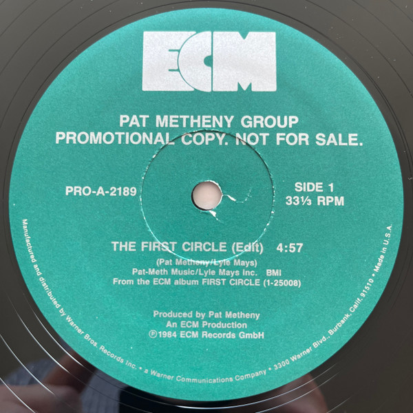 Pat Metheny Group - The First Circle | ECM Records (PRO-A-2189) - 3