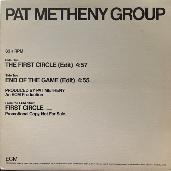 Pat Metheny Group - The First Circle | ECM Records (PRO-A-2189) - main