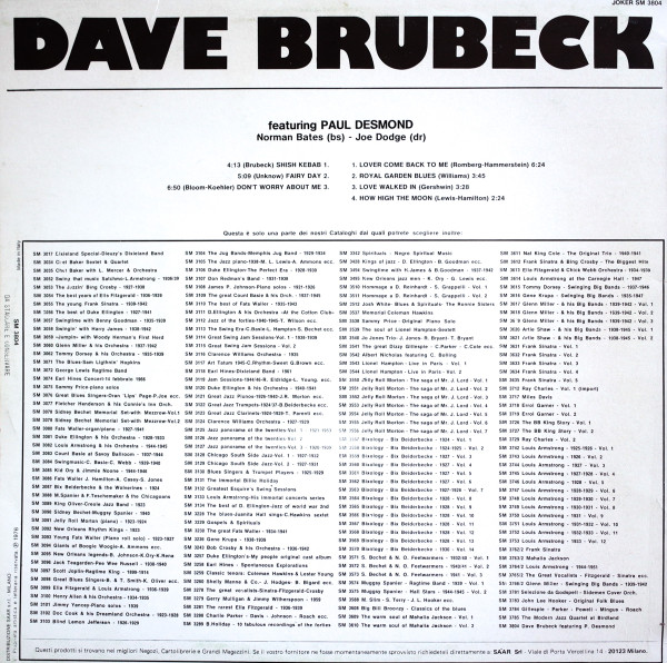 Dave Brubeck - Dave Brubeck | Joker (SM 3804) - 2