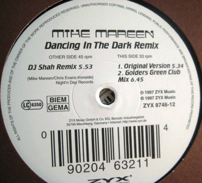Mike Mareen - Dancing In The Dark (Remix) | ZYX Music (ZYX 8746-12) - main