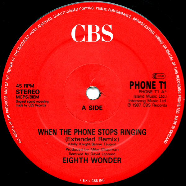 Eighth Wonder - When The Phone Stops Ringing | CBS (PHONE T1) - 3 Eighth Wonder - When The Phone Stops Ringing | CBS (PHONE T1) - 3