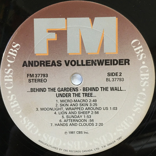 Andreas Vollenweider - ... Behind The Gardens - Behind The Wall - Under The Tree ... | FM (FM 37793) - 4 Andreas Vollenweider - ... Behind The Gardens - Behind The Wall - Under The Tree ... | FM (FM 37793) - 4