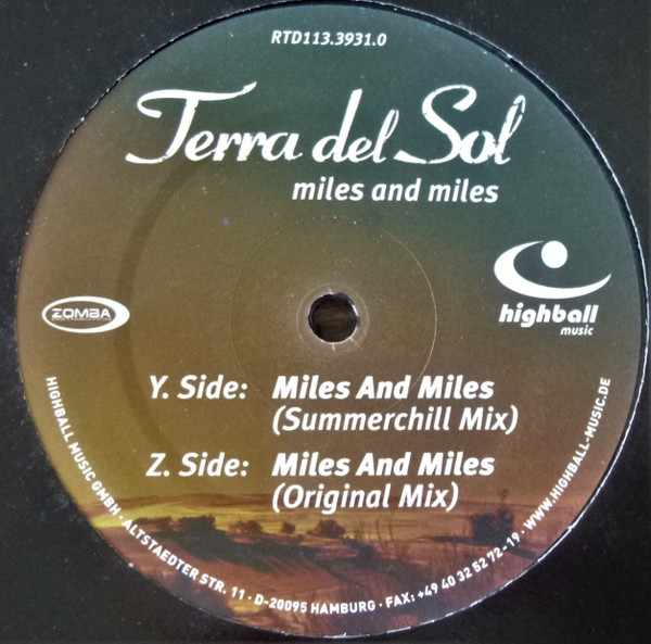 Terra Del Sol - Miles And Miles | Chillball (RTD 113.3931.0) - 2 Terra Del Sol - Miles And Miles | Chillball (RTD 113.3931.0) - 2