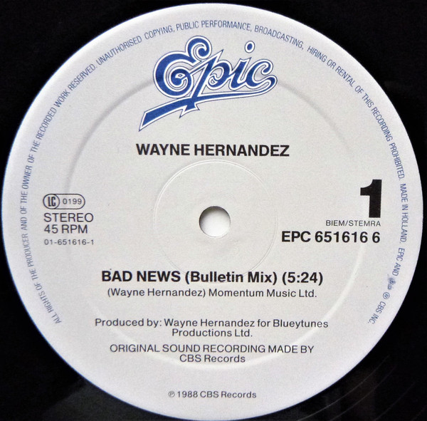 Wayne Hernandez - Bad News | Epic (651616 6) - 3 Wayne Hernandez - Bad News | Epic (651616 6) - 3