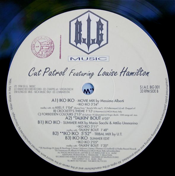Cut Patrol Featuring Louise Hamilton - Iko Iko | B.I.G. Music (BIG 001) - 3 Cut Patrol Featuring Louise Hamilton - Iko Iko | B.I.G. Music (BIG 001) - 3