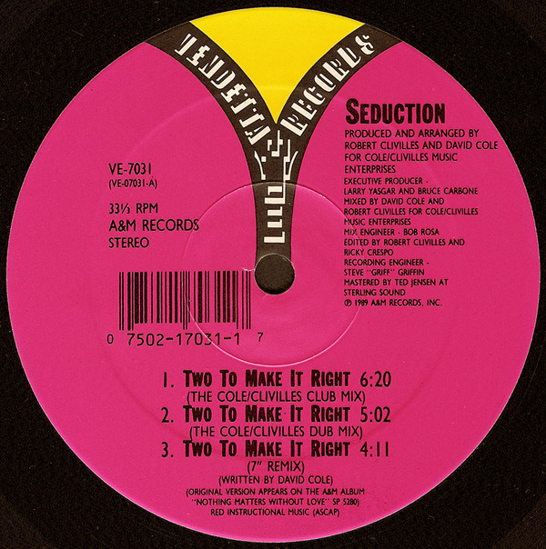 Seduction - Two To Make It Right | Vendetta Records (VE-7031) - 3 Seduction - Two To Make It Right | Vendetta Records (VE-7031) - 3