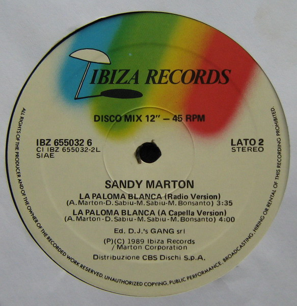 Sandy Marton - La Paloma Blanca | Ibiza Records (IBZ 655032 6) - 4