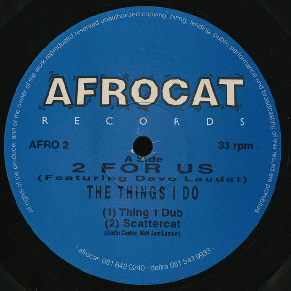 2 For Us - The Things I Do | Afrocat Records (AFRO 02) - main 2 For Us - The Things I Do | Afrocat Records (AFRO 02) - main