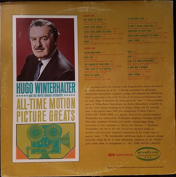 Hugo Winterhalter And His World Famous Orchestra - All-Time Movie Greats | Musicor Records (M2S-3160) - 4 Hugo Winterhalter And His World Famous Orchestra - All-Time Movie Greats | Musicor Records (M2S-3160) - 4
