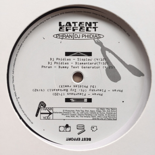 Phran , DJ Phidias - Latent Effect | Best Effort (BE003)