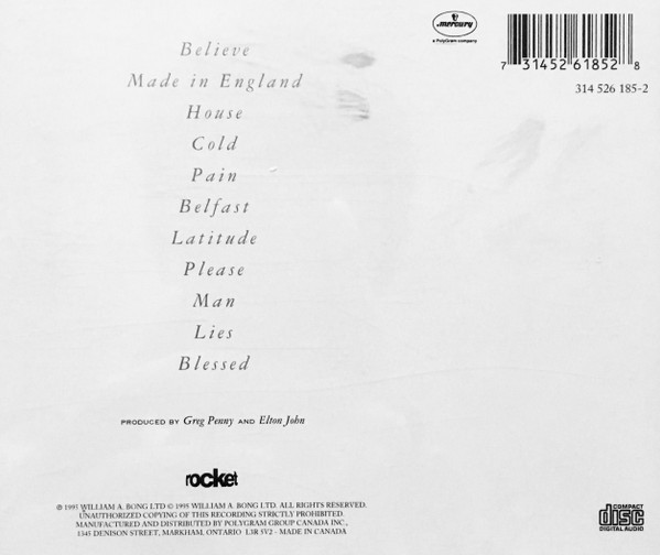 Elton John - Made In England | The Rocket Record Company (314 526 185-2) - 2 Elton John - Made In England | The Rocket Record Company (314 526 185-2) - 2