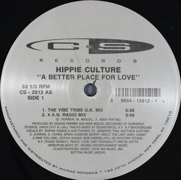 Hippie Culture - A Better Place For Love | C & S Records (CS - 2012)