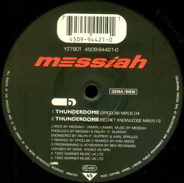 Messiah - Thunderdome | WEA (YZ790T) - 3