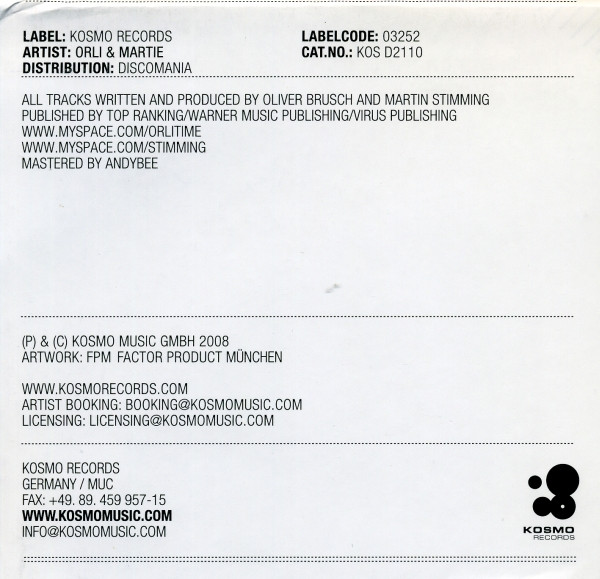 Orli & Martie - White Flower EP | Kosmo Records (KOS D2110) - 2 Orli & Martie - White Flower EP | Kosmo Records (KOS D2110) - 2