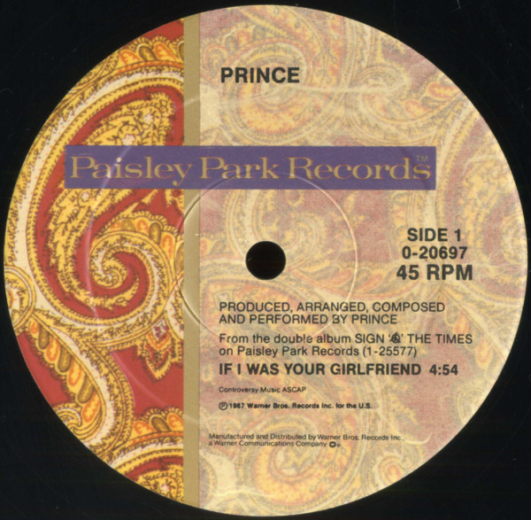 Prince - If I Was Your Girlfriend | Paisley Park (9 20697-0) - 3
