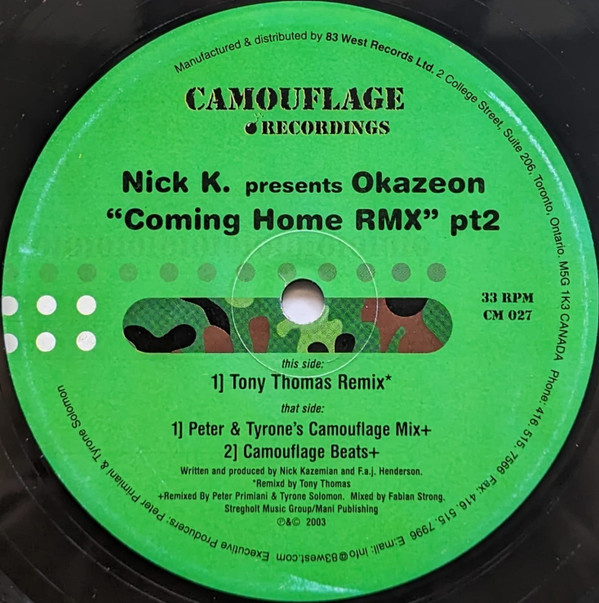 Nick K. Presents Okazeon - Coming Home (Remix) (Pt 2) | Camouflage Recordings (CM 027) - main