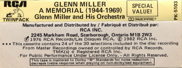 Glenn Miller - A Memorial 1944-1969 | RCA (PK-5103) - 2 Glenn Miller - A Memorial 1944-1969 | RCA (PK-5103) - 2