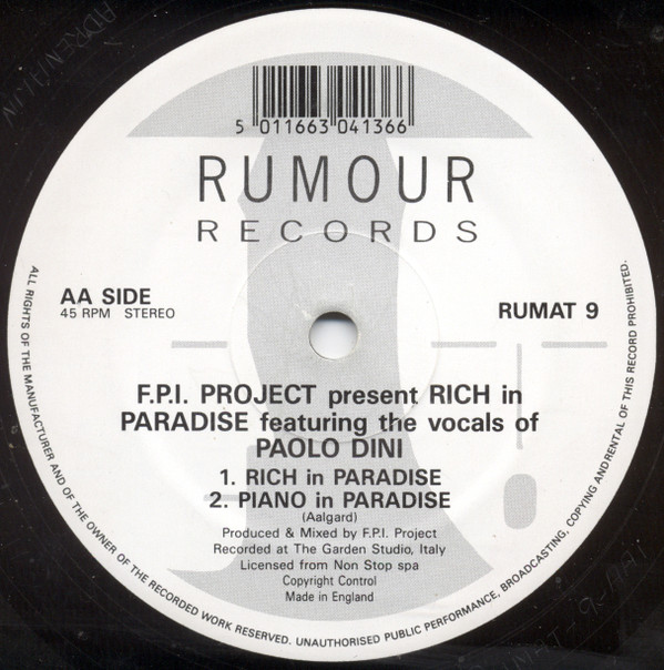 FPI Project - Rich In Paradise / Going Back To My Roots | Rumour Records (RUMAT 9) - 4 FPI Project - Rich In Paradise / Going Back To My Roots | Rumour Records (RUMAT 9) - 4