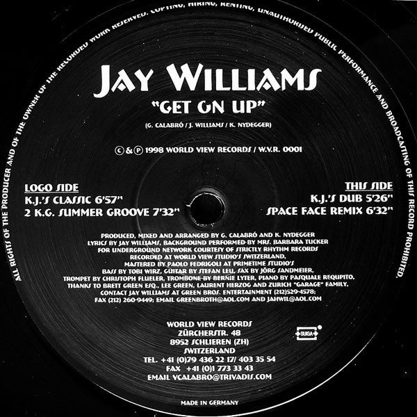 Jay Williams - Get On Up | World View Records (W.V.R. 0001) - main Jay Williams - Get On Up | World View Records (W.V.R. 0001) - main