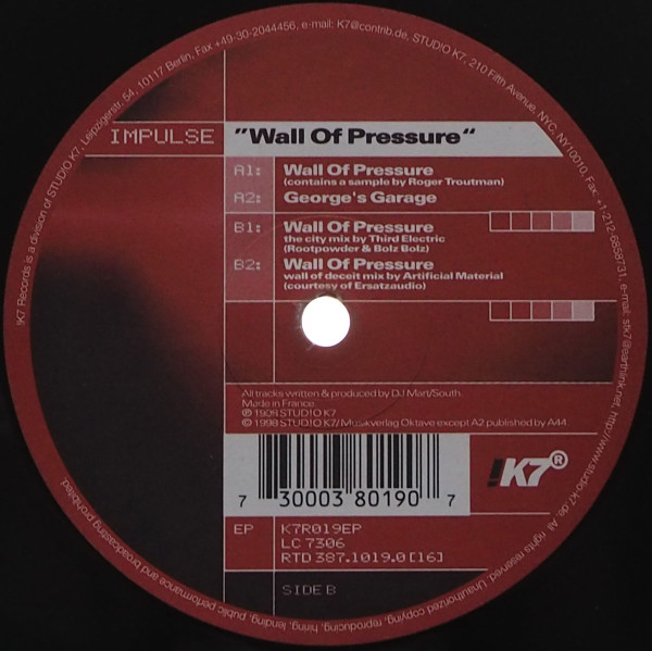 Impulse - Wall Of Pressure | !K7 Records (K7R019EP)