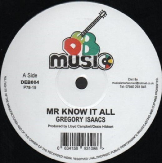 Gregory Isaacs - Mr Know It All | DEB Music (DEB004)
