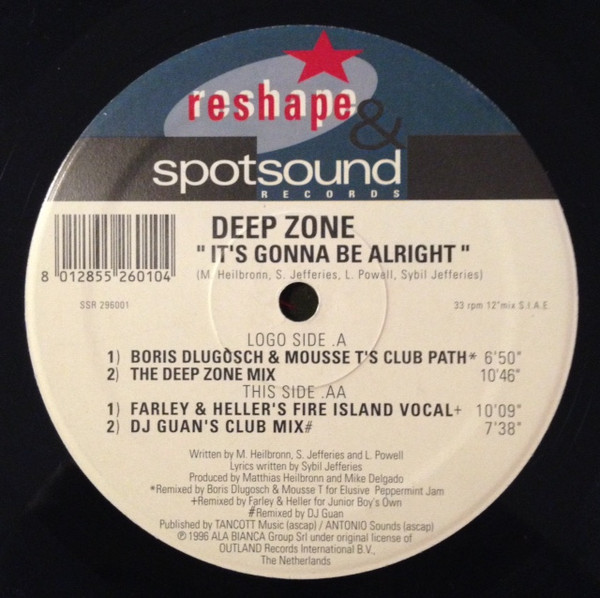Deep Zone - It's Gonna Be Alright | Spotsound Records (SSR 296001) - 2
