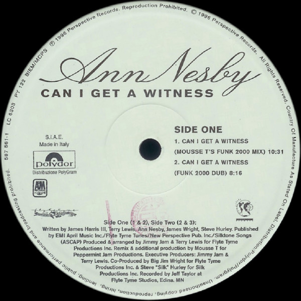 Ann Nesby - Can I Get A Witness | A&M Records (587 561-1)