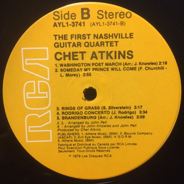 Chet Atkins - The First Nashville Guitar Quartet | RCA (AYL1-3741) - 4