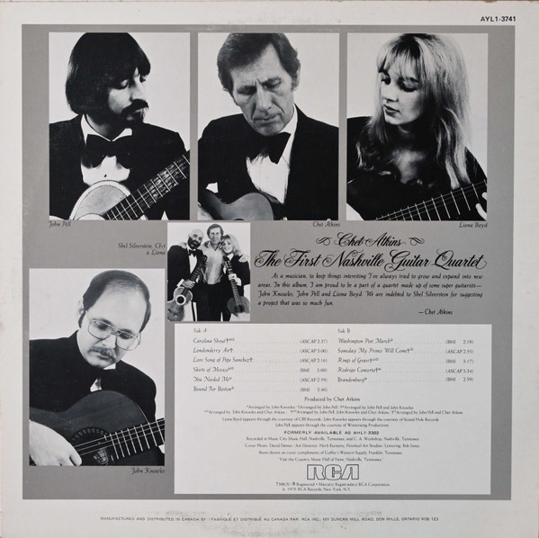 Chet Atkins - The First Nashville Guitar Quartet | RCA (AYL1-3741) - 2