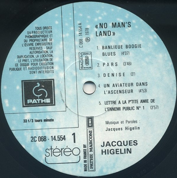 Higelin - No Man's Land | Pathé (2.C.068.14554) - 3 Higelin - No Man's Land | Pathé (2.C.068.14554) - 3