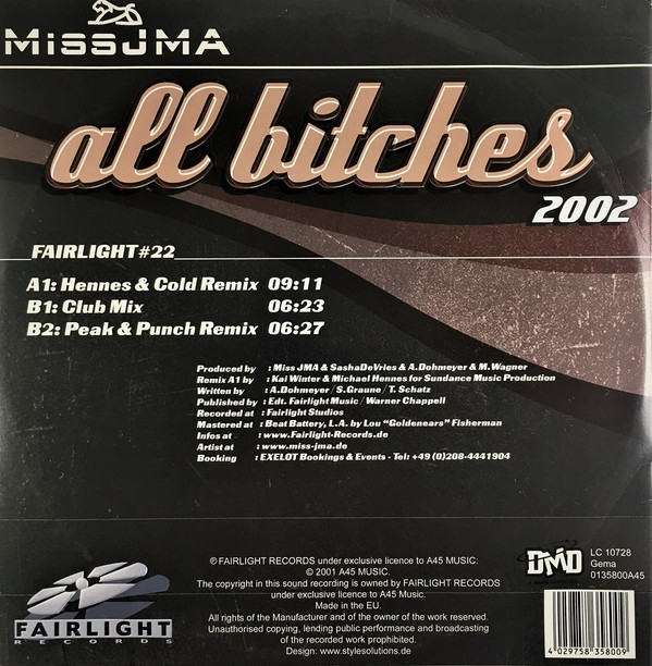 Miss JMA - All Bitches 2002 | Fairlight Records (FAIRLIGHT#22) - 2